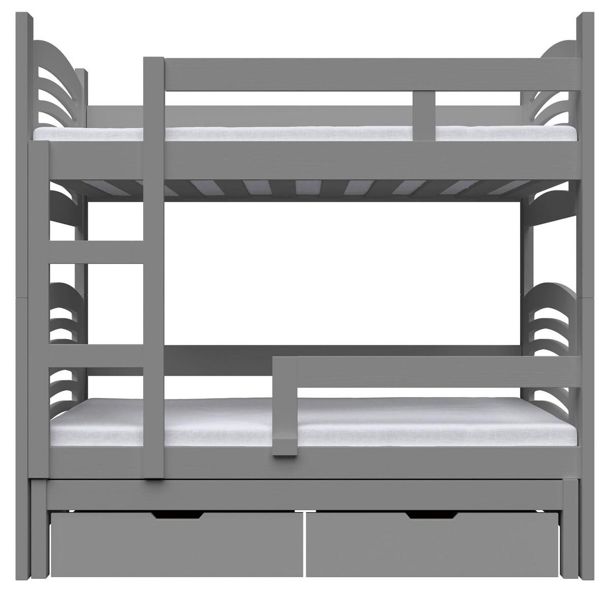 ETAGENBETT FÜR 3 PERSONEN MIT MATRATZEN Cami 75x180 cm - Grau, Holz (75/180cm) - Selsey