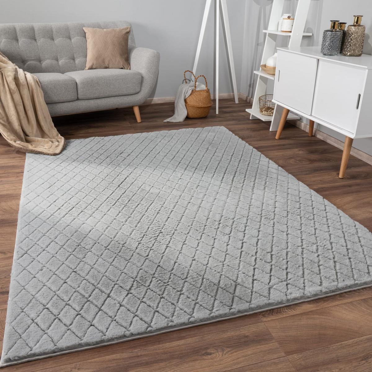 HOCHFLORTEPPICH, mit Struktur, Florhöhe 22 mm, Grau, 160 x 220 cm - Grau, Textil (220/160cm) - KADIMA DESIGN