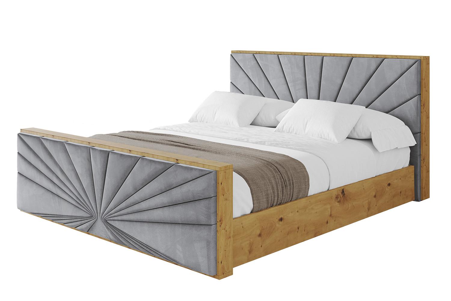 POLSTERBETT mit Bettkasten, Fußteil und Lattenrost, Boxbett mit Matratze H3/H4 - ENZO6-Z 120x200 Grau - Grau, Holzwerkstoff/Textil (120/200cm) - ALTDECOR