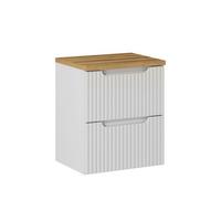 WASCHTISCHUNTERSCHRANK 50.4cm Riva Weiß und Holz - Weiß, Holzwerkstoff (50.4/59/40cm) - Petits-meubles