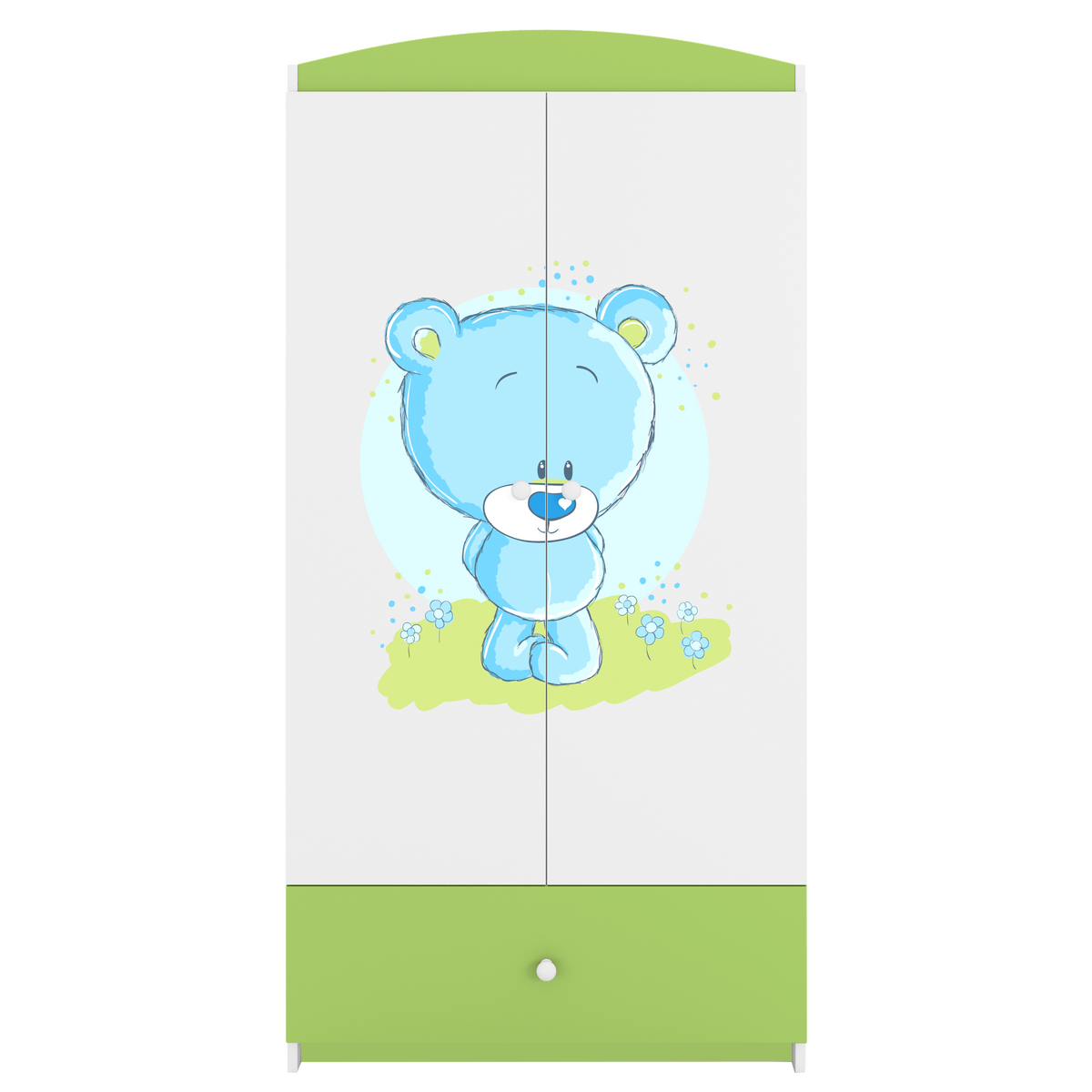 KINDERKLEIDERSCHRANK Blaubär - Grün, Holzwerkstoff (90/175/52cm) - RAUMHIRSCH FURNITURE