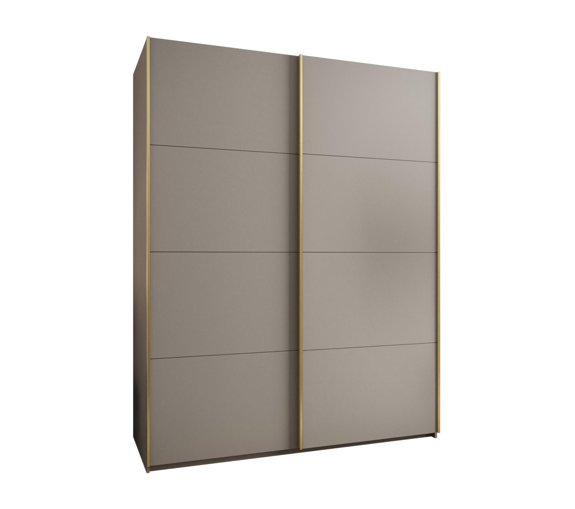 SCHWEBETÜRENSCHRANK 245,5/190/64 2-türig - Kaschmir/Goldfarben, Holz/Metall (190/245/64cm) - Abiks Möbel