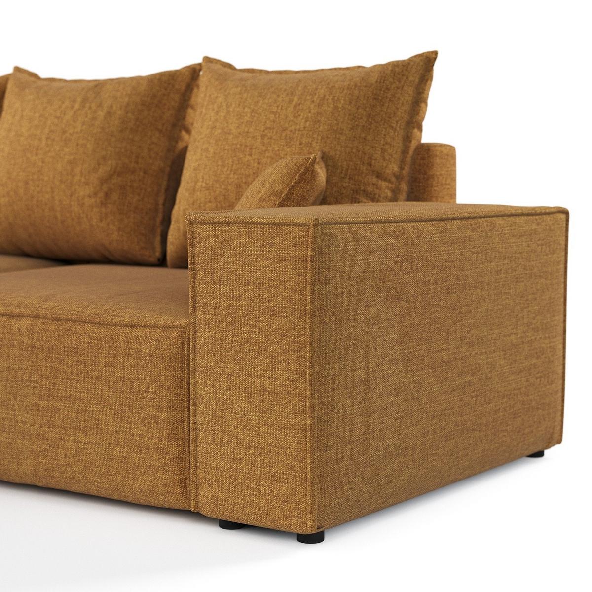 ECKSOFA SENSO mit Schlaffunktion Honiggelb im City Stoff - Schwarz/Honig, Holz/Holzwerkstoff (255/148cm) - AltaBeds