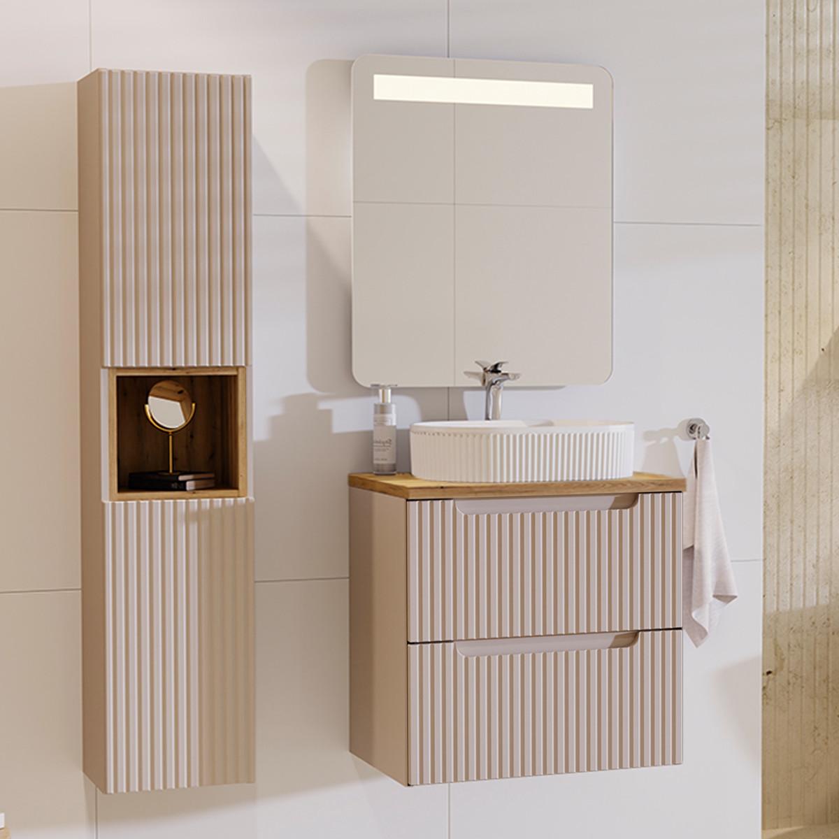 WASCHTISCH 60.4cm Riva Kaschmir - Beige, Holzwerkstoff (60.4/59/40cm) - Petits-meubles