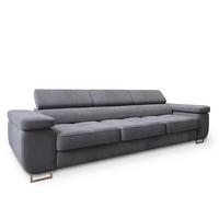 BETTSOFA MOSINE Grau Velours-Stoff mit Schlaffunktion - Grau, Textil (281/87/98cm) - MASSENO