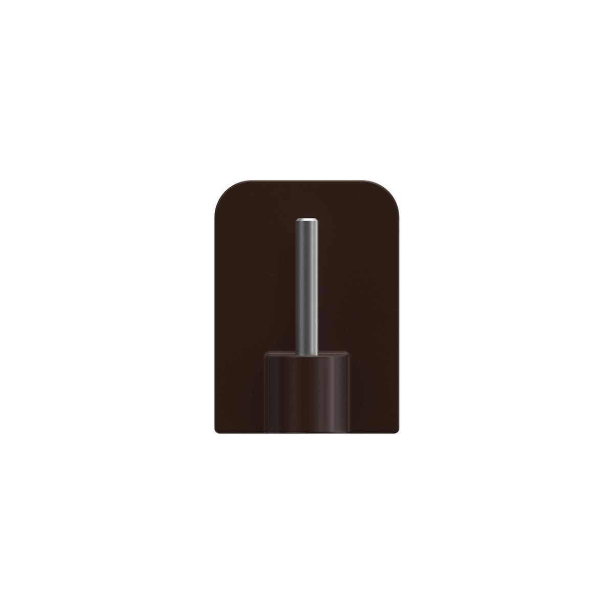 KLEBEHAKEN MIT METALLSTIFT für Vitragestangen, Braun, Packung 4 Stück - Braun, Kunststoff/Metall (1.7/2.4/1.2cm) - INTERDECO
