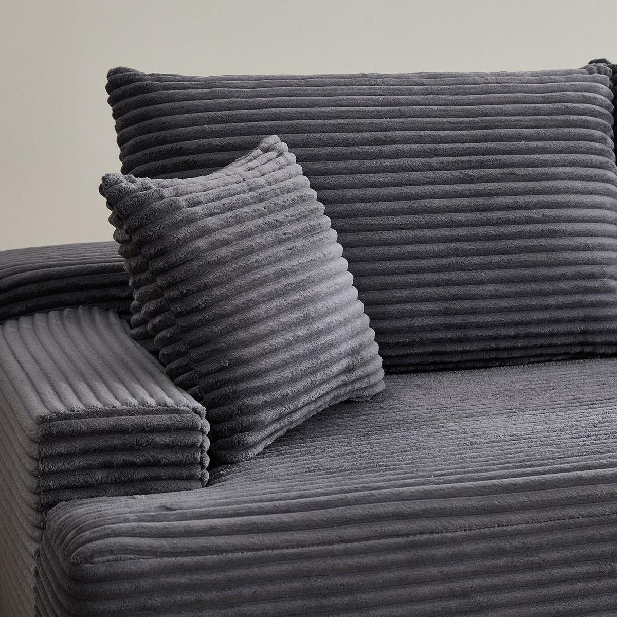 SOFA Coredo dunkelgrau Cord - Dunkelgrau, Textil (250/155cm) - Juskys