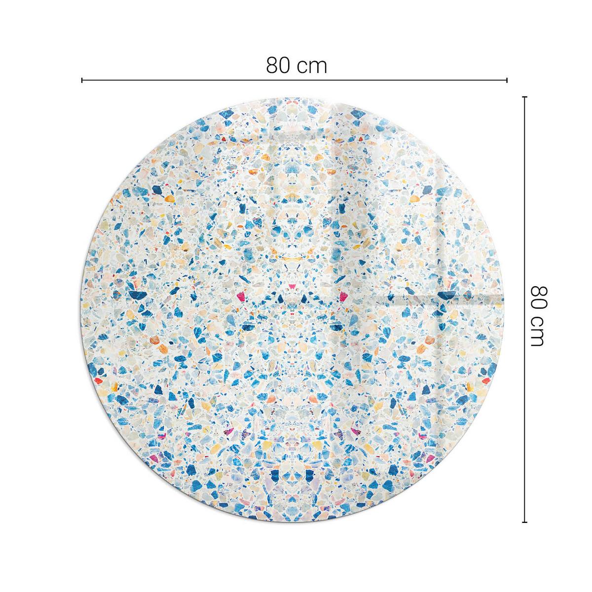 GLASPLATTE für Kamin Ø 80 cm - Weiß, Glas (80/80/0.4cm) - TULUP