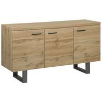 SCHRANK Hellbraun Timber - Braun, Holzwerkstoff (140/79/42cm) - Beliani