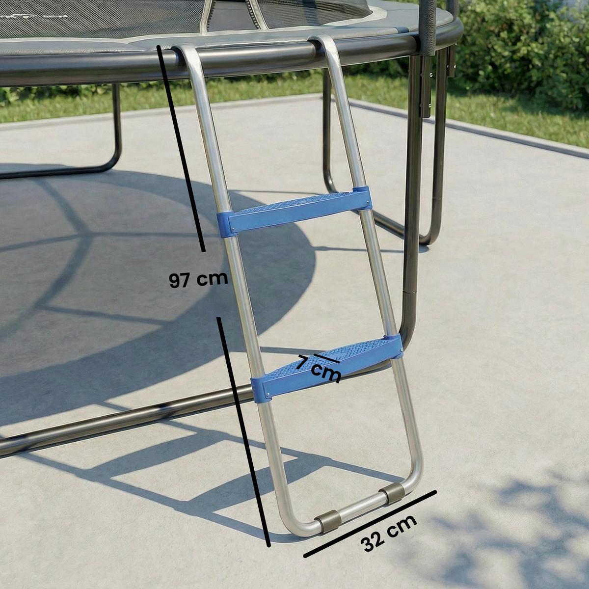 TRAMPOLINLEITER Stahl Kunststoff Blau - Blau, Metall (32/97cm) - SPORTNOW