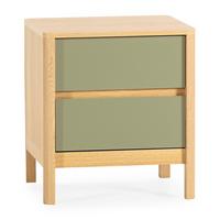 NACHTTISCH Nassau 2 schubladen Eichenfarbe/grün - Grün, Holzwerkstoff (45/50/40cm) - VS Venta-stock