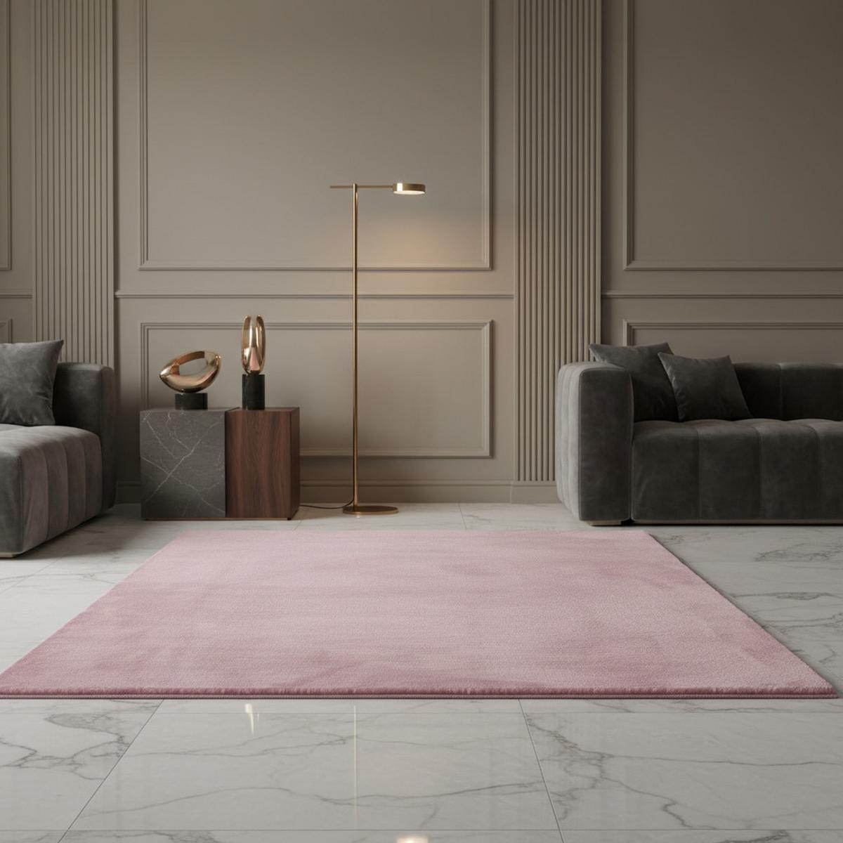 KURZFLORTEPPICH Waschbar NECKAR, einfarbig, aus Polyester, Rosa, 80 x 150 cm - Rosa, Textil (150/80cm) - KADIMA DESIGN
