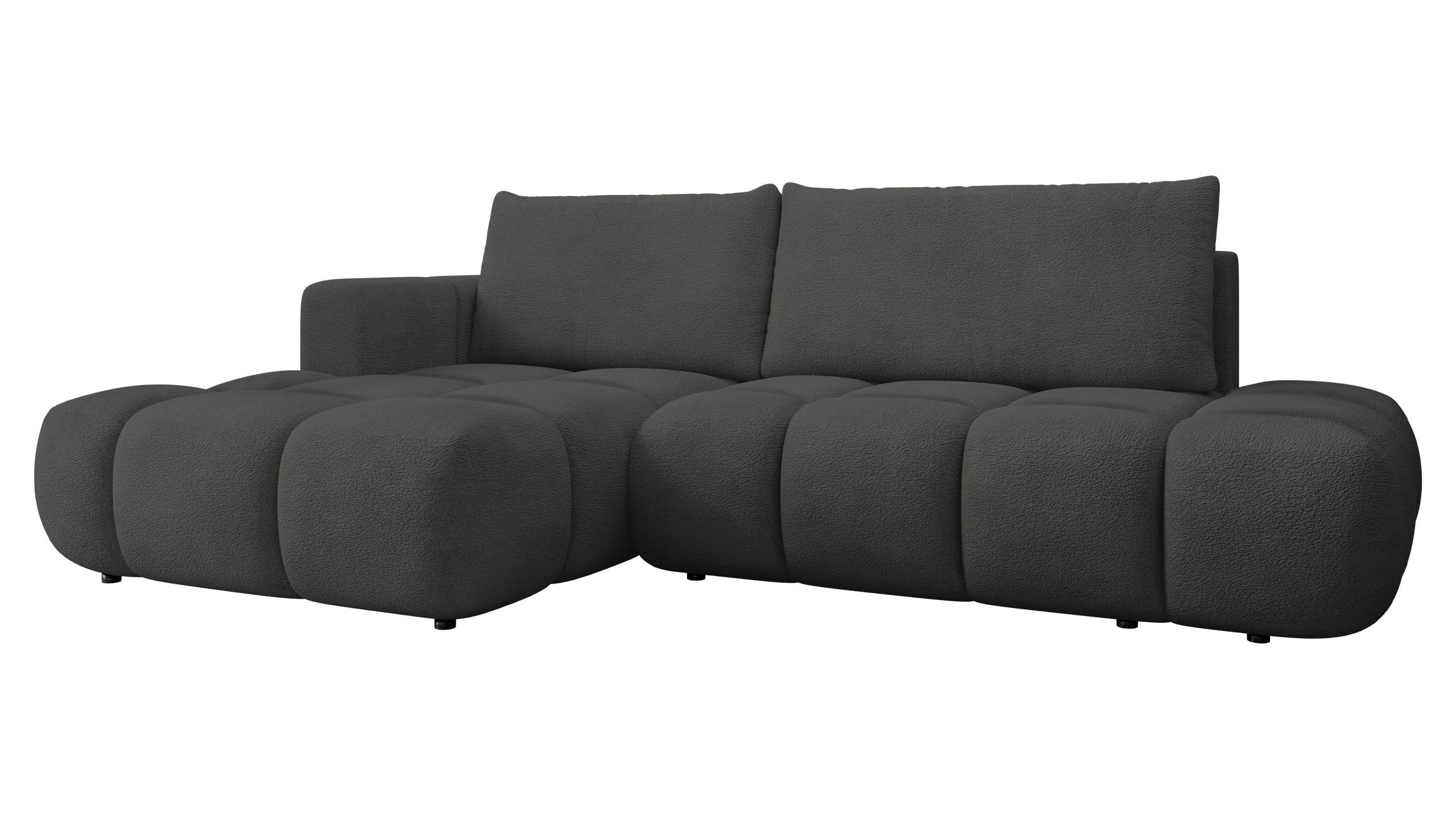 ECKSOFA Soffi, Seite: Links - Anthrazit/Schwarz, Holz/Kunststoff (283/166cm) - MIRJAN24