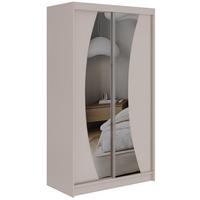SCHWEBETÜRENSCHRANK mit Schubladen 120 - VERONA - Kaschmir mit Spiegel - Kaschmir/Alufarben, Holzwerkstoff/Metall (120/216/61cm) - MKS