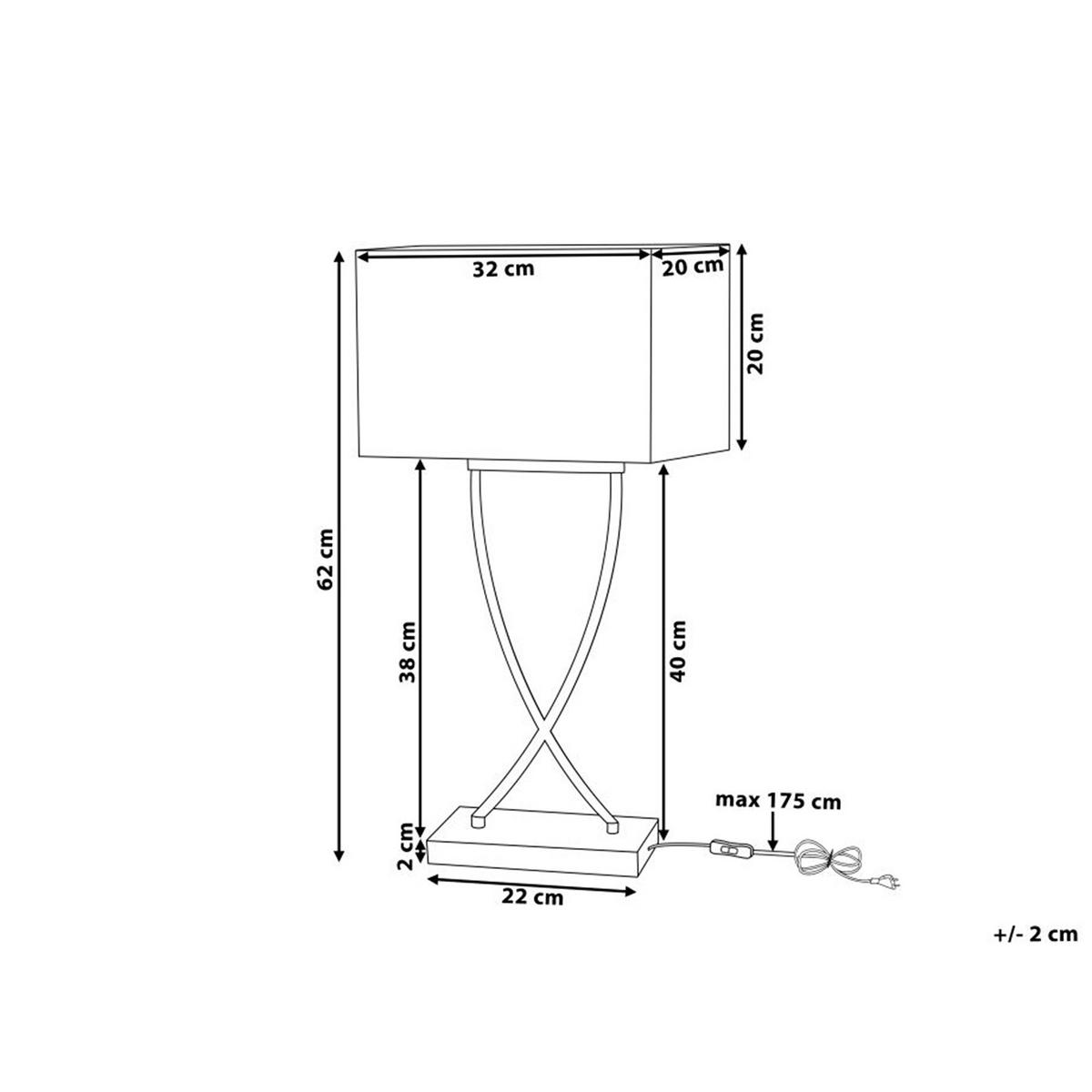 TISCHLAMPE Yasuni 20/32/62 cm - Weiß, Metall (20/32/62cm) - Beliani