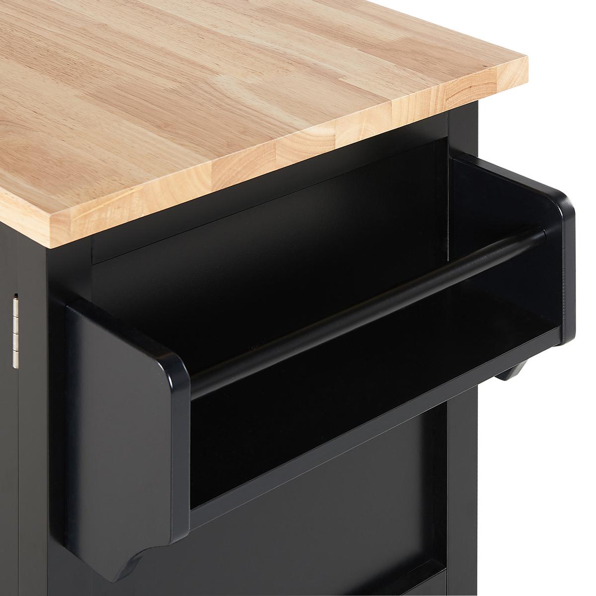 SERVIERWAGEN Schwarz Mele - Schwarz/Braun, Holz/Holzwerkstoff (102/90/44cm) - Beliani