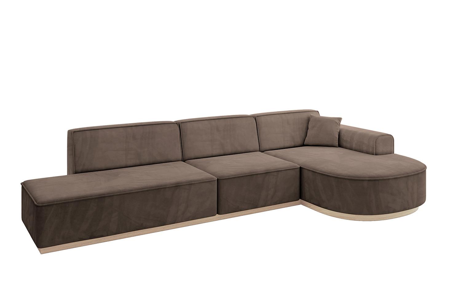ECKSOFA Ottomane Rechts ARRIO-L2 - 328x171x83 cm Braun - Braun, Holzwerkstoff/Textil (328/171cm) - ALTDECOR