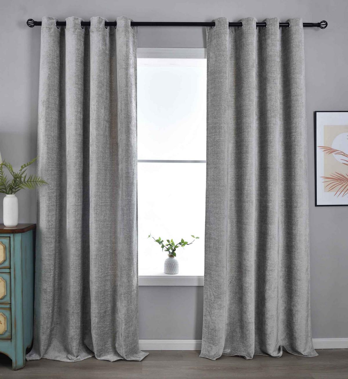 VORHANG 2ER SET »Nürnberg« HxB 245x135 cm Grau - Grau, Textil (135/245cm) - Gardinenbox