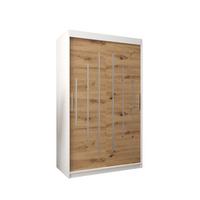 SCHWEBETÜRENSCHRANK 200/120/62 2-türig - Silberfarben/Eiche Artisan, Holz/Kunststoff (120/200/62cm) - Abiks Möbel