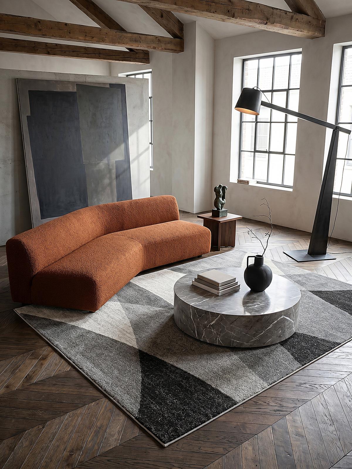 TEPPICH Niederflor Abstrakt THUR Polypropylen Grau 80 x 140 cm - Grau, Textil (160/220cm) - KADIMA DESIGN