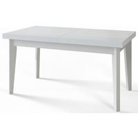 RECHTECKIGER Esszimmertisch SKANDI, ausziehbarer Tisch, Größe: 120-160X80X78 cm, Wohnzimmertisch Farbe: Weiß, mit Holzbeinen in Farbe Weiß - Weiß, Holzwerkstoff (120/80/78cm) - Alpi-Möbel