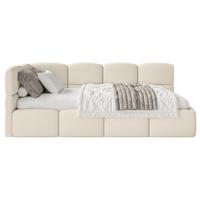 JUGENDBETT Cloudy Hellbeige 120 cm, Bouclé - Ecru/Schwarz, Kunststoff/Textil (120/200cm) - Selsey