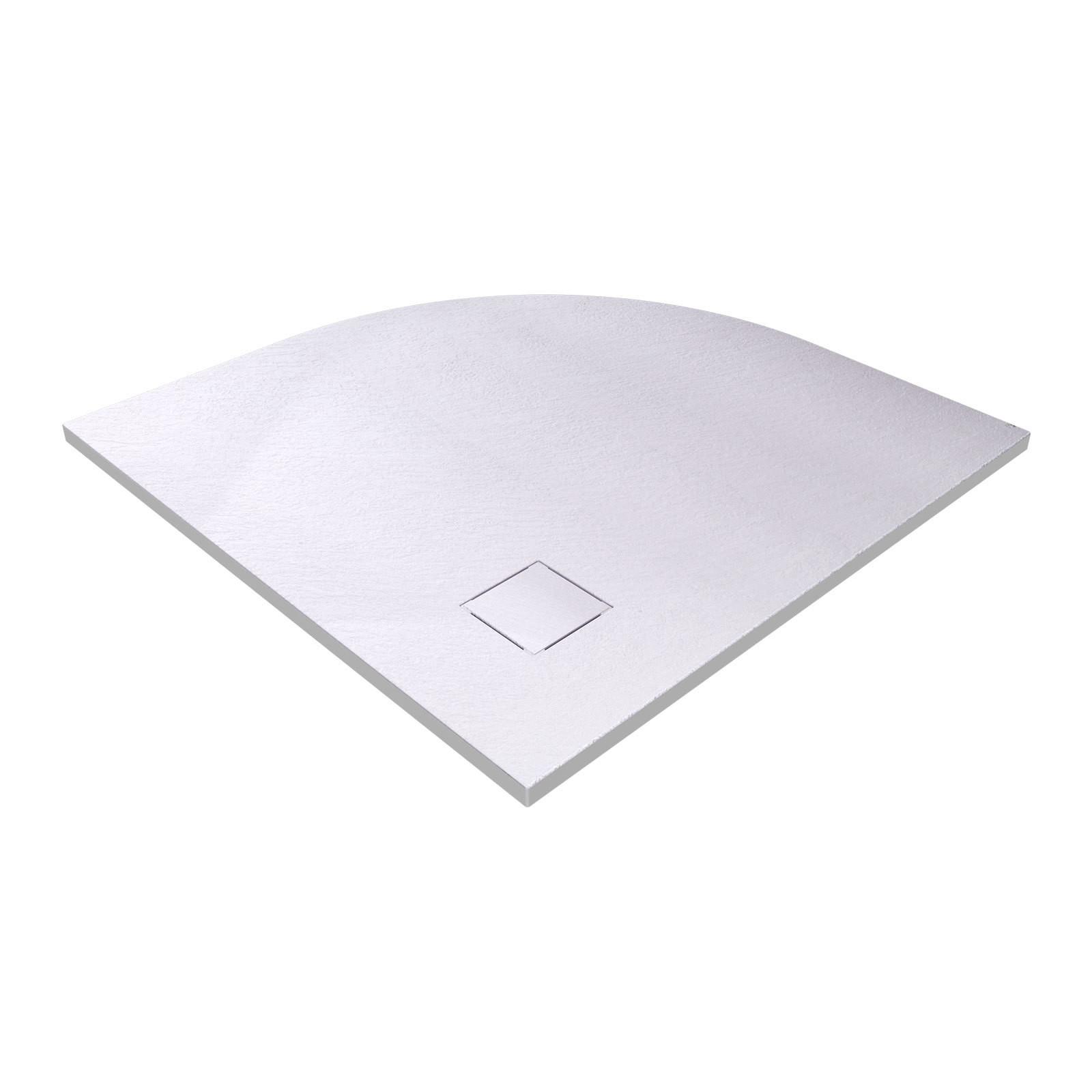 DUSCHWANNE Viertelkreis mit rutschhemmender Oberfläche Weiß 90/90 cm - Weiß, Kunststoff (90/2.6/90cm) - EMKE