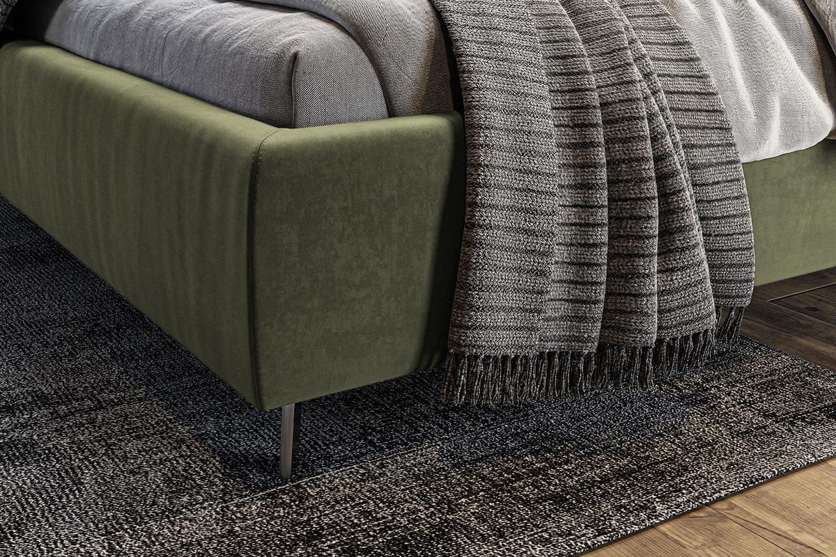POLSTERBETT ANNY Grün Velvet - Olivgrün/Grün, Textil (160/200cm) - KAWOLA