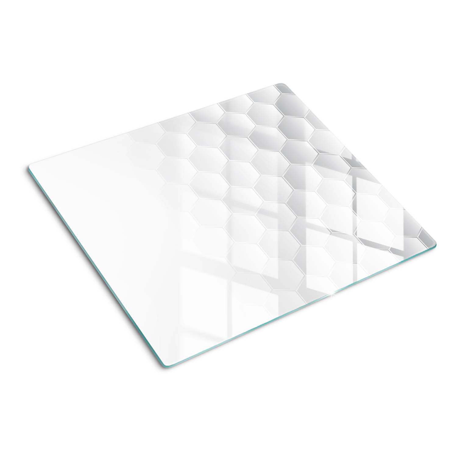 GLASPLATTE 60x52 cm Sechsecke - Weiß, Glas (60/0.4/52cm) - TULUP