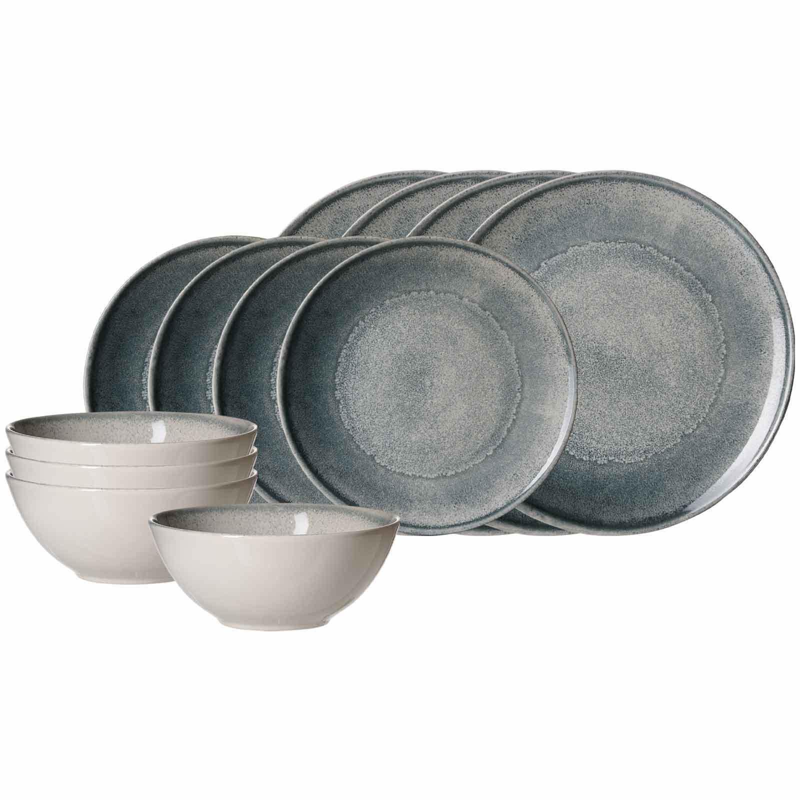 BASIC-SET Grana blau-grau 12-tlg. - Blau/Grau, Keramik (2/2/2cm) - Ritzenhoff Breker