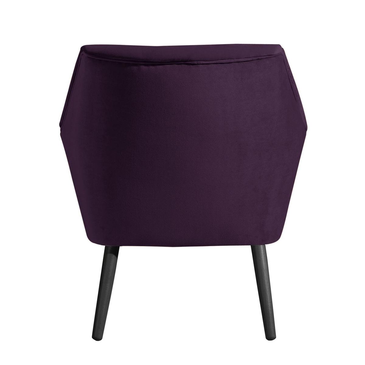 SESSEL Kachka Bezug Samtvelour Buche schwarz / purple - Lila/Buche Kolonial, Kunststoff (71/81/67cm) - 58aufmkessel