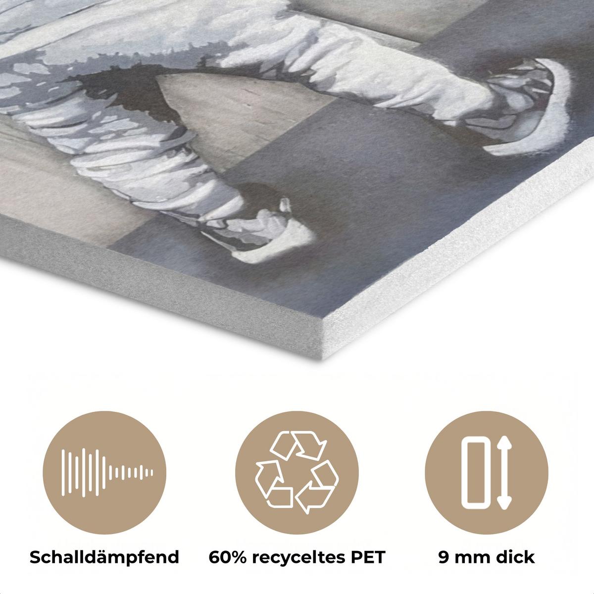 AKUSTIKBILD Graffiti - Junge - Ilussie - Straßenkunst Kunstdruck Schlafzimmer 50x70 cm - Hellgrau, Kunststoff (50/70/0.9cm) - MuchoWow