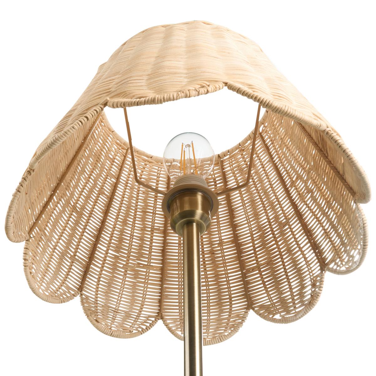STEHLAMPE Naturfarben Salm - Messingfarben/Naturfarben, Kunststoff (40/40/148cm) - Beliani