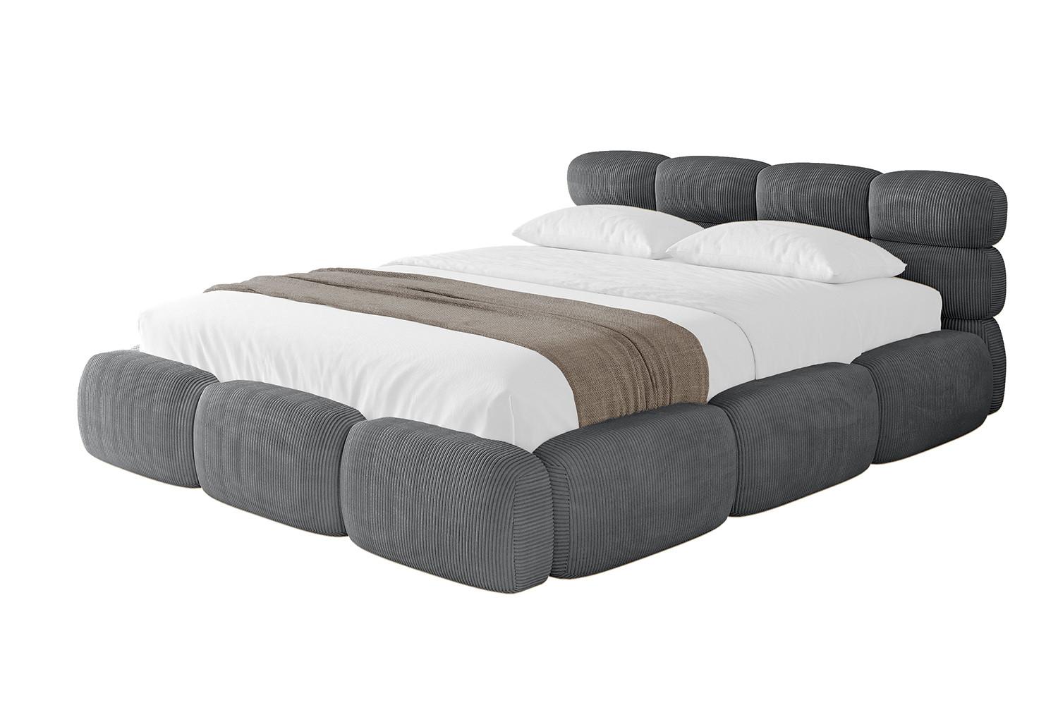 POLSTERBETT mit Bettkasten und Lattenrost, Boxbett ohne Matratze - NOMA 200x200 Dunkelgrau - Dunkelgrau, Holzwerkstoff/Textil (200/200cm) - ALTDECOR