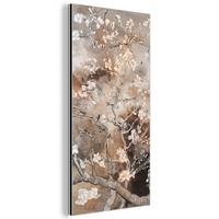 METALLBILD Mandelblüte - Kunst - Van Gogh - Beige - Abstrakt 40x80 cm - Braun, Metall (40/80cm) - MuchoWow