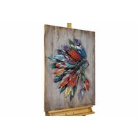METALLBILD Bunt 60/90 cm - Multicolor/Braun, Metall (3.27/90cm) - KUNSTLOFT