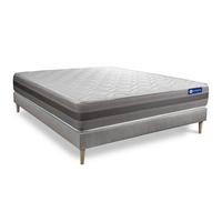 BETT Actiflex relax Taschenfederkern und Memory-Schaum 120 x 220 cm h1 - Kit Bettgestell Grau - Beige/Grau, Karton/Holz (120/220cm) - ACTISOM