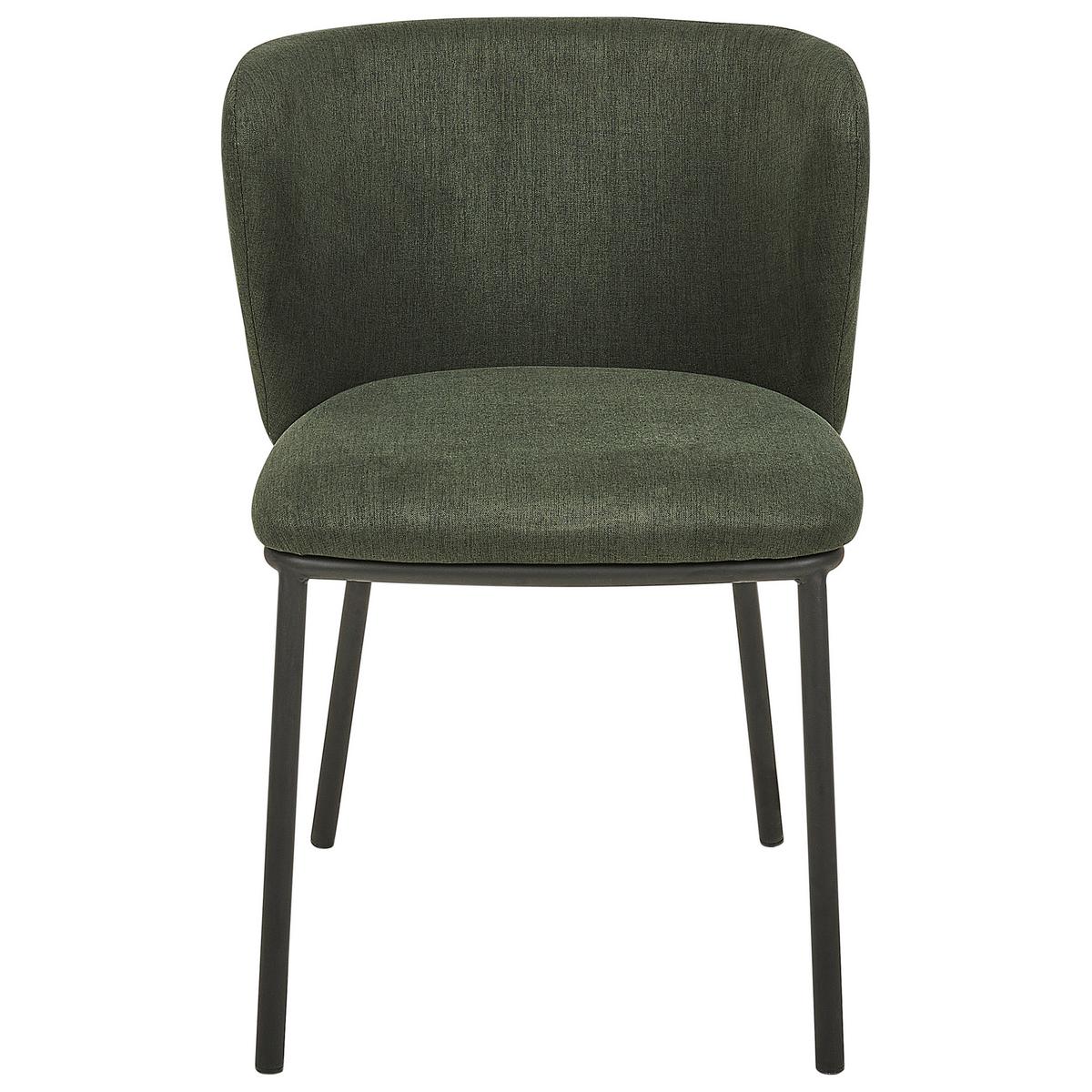 ESSZIMMERSTUHL 2er-Set Polsterbezug Grün Mina - Grün, Textil/Metall (45/75/52cm) - Beliani
