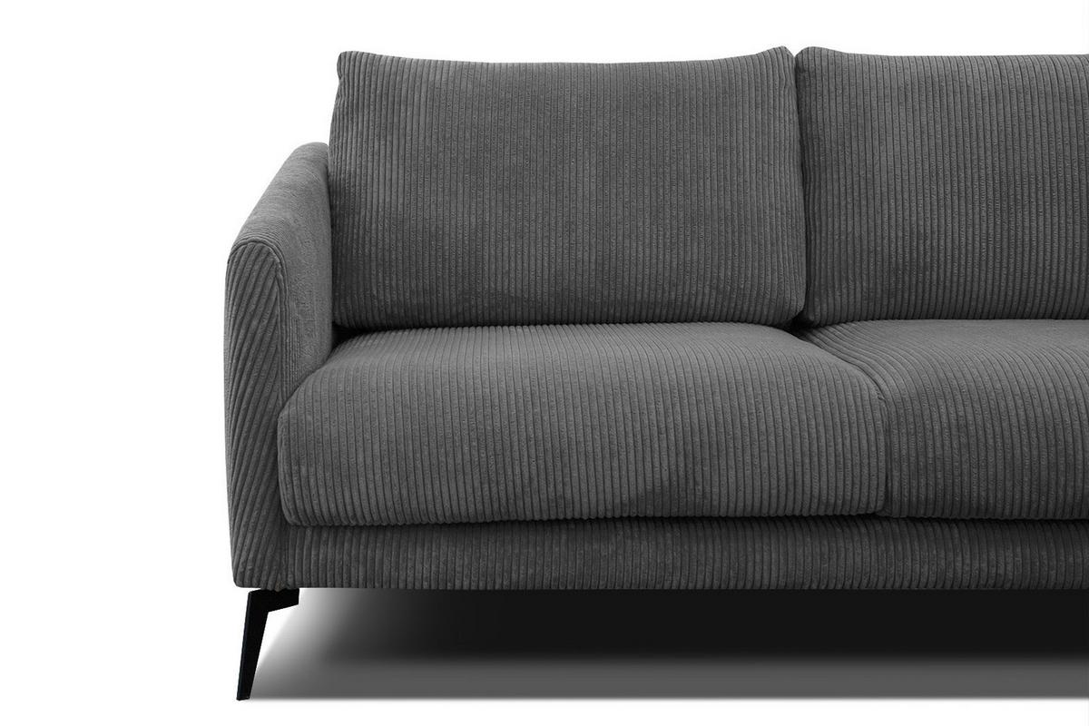 SOFA VILT 2,5-Sitzer, dunkelgrau - Dunkelgrau/Schwarz, Holzwerkstoff/Textil (202/89/94cm) - Wozimo