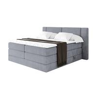 BOXSPRINGBETT mit Matratze H3/H4 - EVON KING - 180x200 cm Grau - Grau, Holzwerkstoff (180/200cm) - ALTDECOR