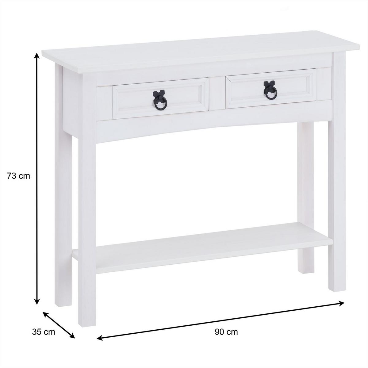 KONSOLENTISCH RURAL weiß - Weiß, Holz (32/88/73cm) - CARO-Möbel