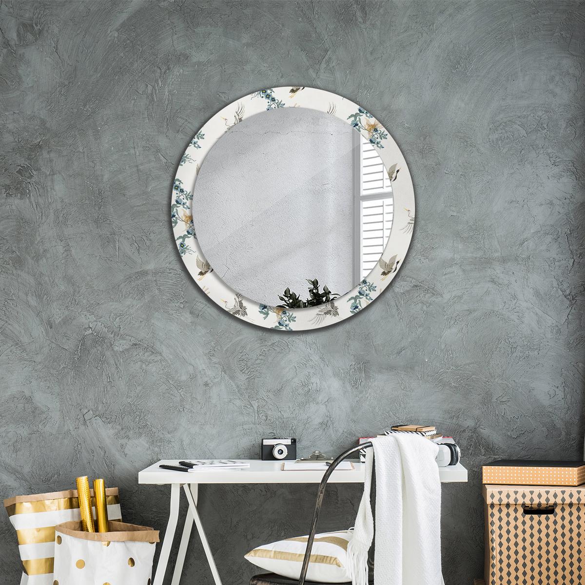 SPIEGEL Rund Ø 80 cm mit Aufdruck - Multicolor, Glas (80/80/0.4cm) - Wallfluent