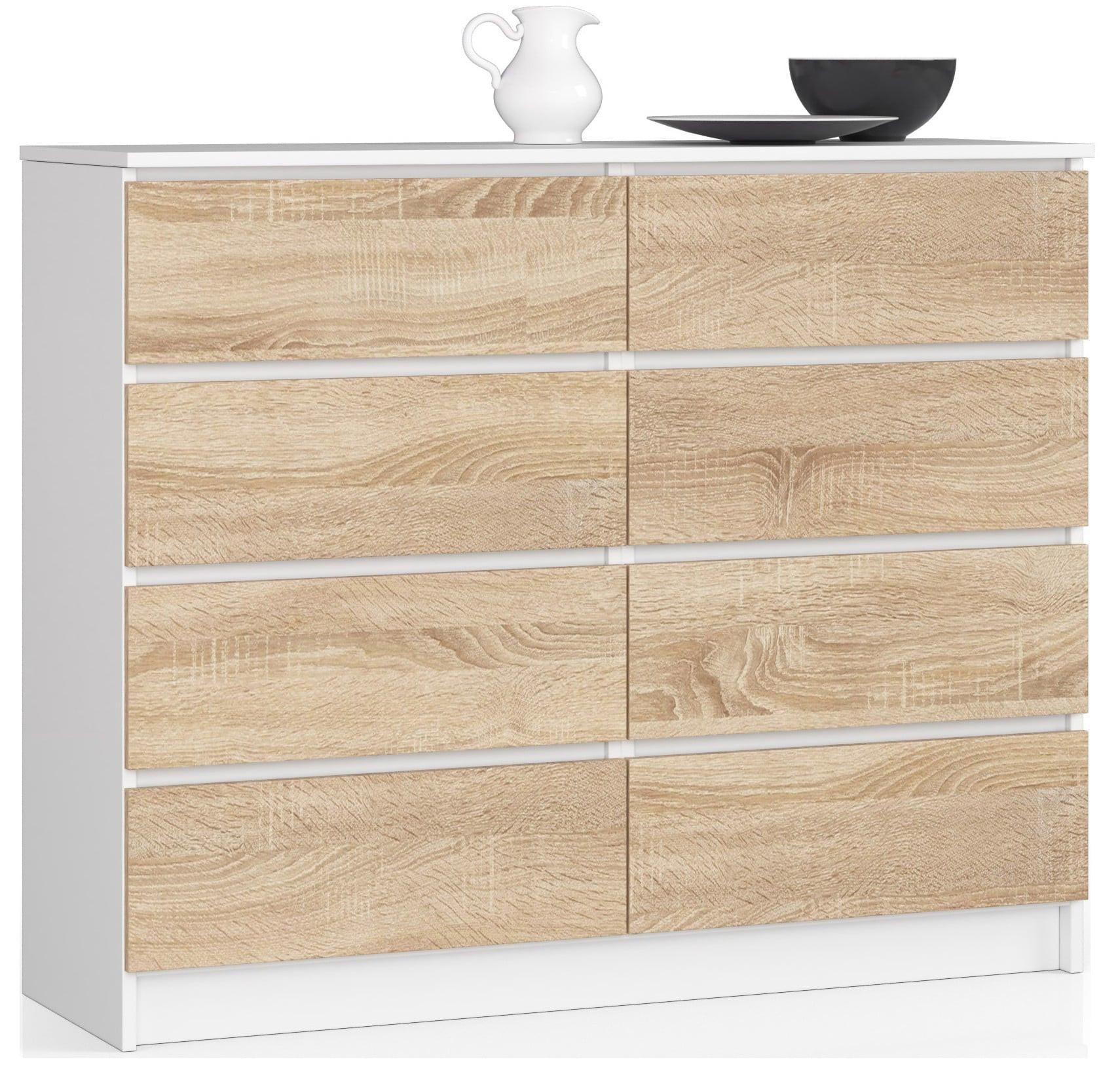 KOMMODE Weiß, Eiche Sonoma 99/120/40 - Weiß, Holzwerkstoff (120/99/40cm) - RAUMHIRSCH FURNITURE