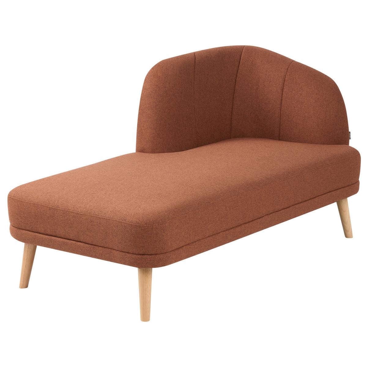 CHAISELONGUE-RECHTSSEITIGE Stoff Goldbraun Tanlay - Goldfarben/Braun, Textil (74/78/153cm) - Beliani