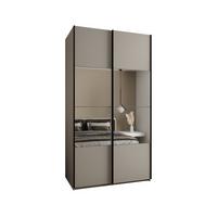 SCHWEBETÜRENSCHRANK 245,5/130/64 2-türig - Kaschmir/Schwarz, Holz/Metall (130/245/64cm) - Abiks Möbel