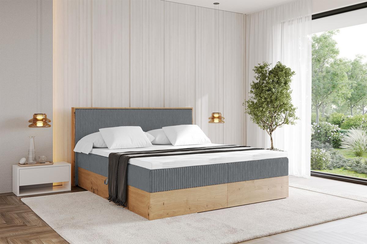 BOXBETT LOLLI9 - 200x200 - H4 Dunkelgrau - Dunkelgrau, Holzwerkstoff (200/200cm) - ALTDECOR