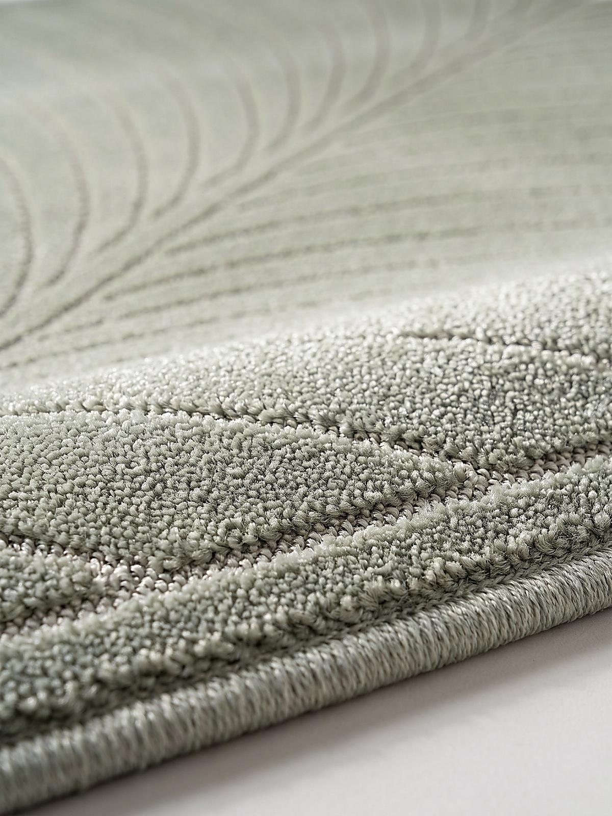 TEPPICH Outdoor, Fußbodenheizung-geeignet, mit Blattmotiv, aus Polypropylen, ENGADIN in Salbeigrün, 160 x 230 cm - Grün, Textil (160/230cm) - KADIMA DESIGN