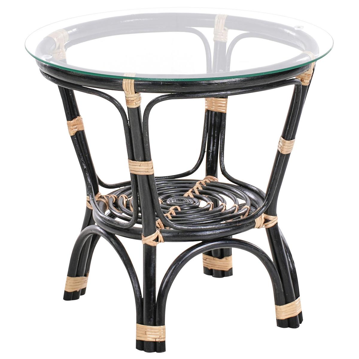 BISTRO-SET Schwarz/Heller Holzfarbton Pecorini - Hellbraun/Schwarz, Naturmaterialien - Beliani