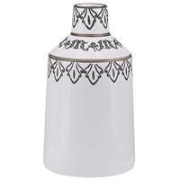BLUMENVASE Steinzeug weiß Amisos - Weiß, Stein (25cm) - Beliani