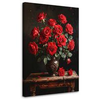 LEINWANDBILD Blumen 80x120cm - Rot, Textil (80/120cm) - Feeby